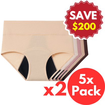 (Buy 1 Get 1 FREE! - TWO 5 Pack) Comfort Plus Leakproof Underwear