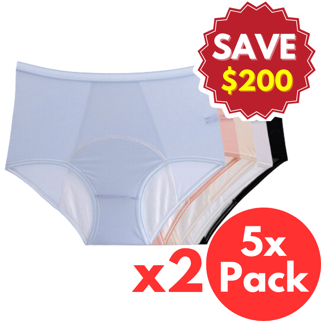 TWO 5 Pack - Leakproof High Waisted Underwear